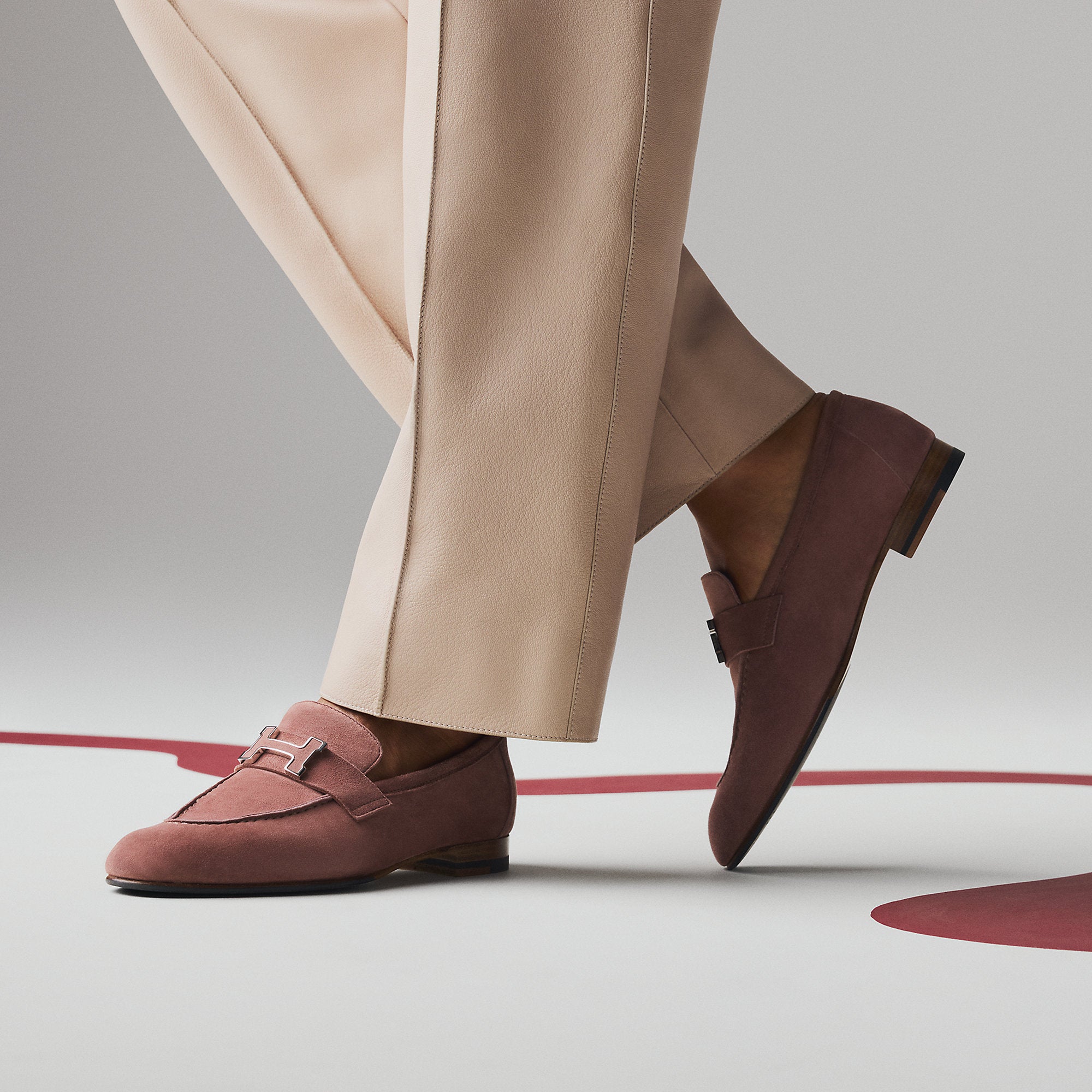  Hermes Paris Loafer Rose Antique
