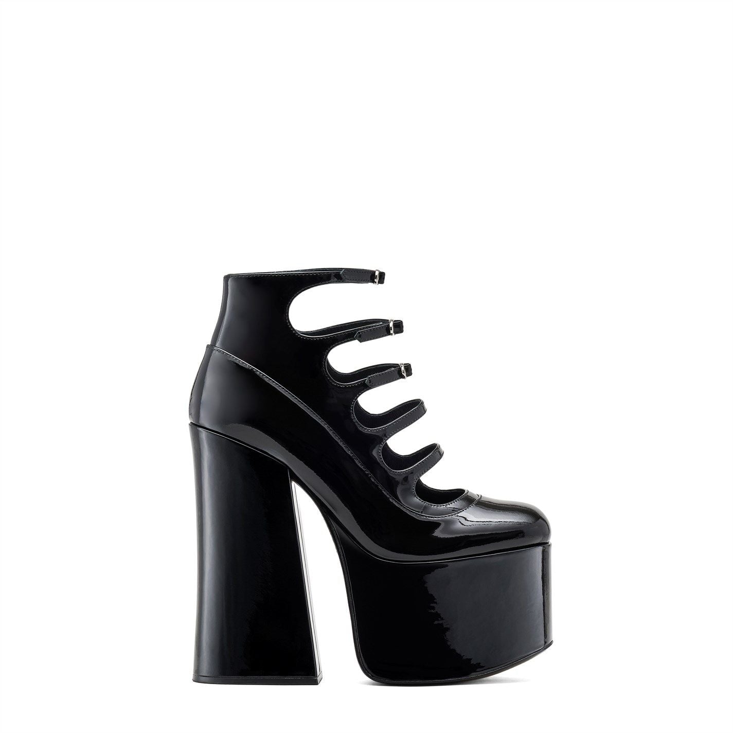  Patent Leather Kiki Ankle Boots Black