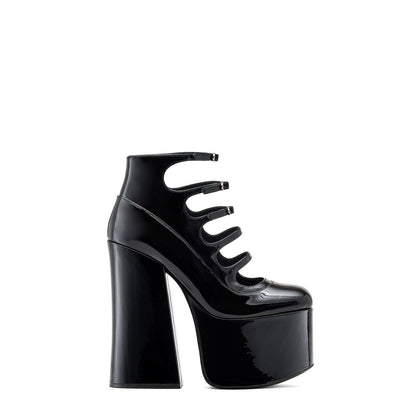  Patent Leather Kiki Ankle Boots Black