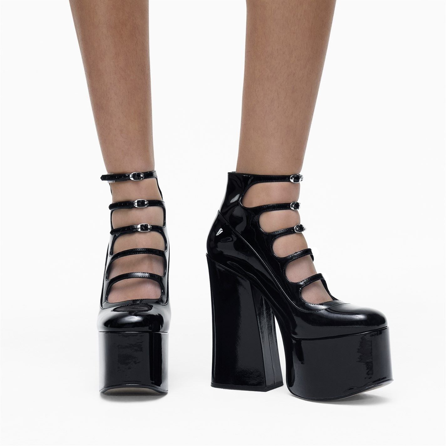  Patent Leather Kiki Ankle Boots Black