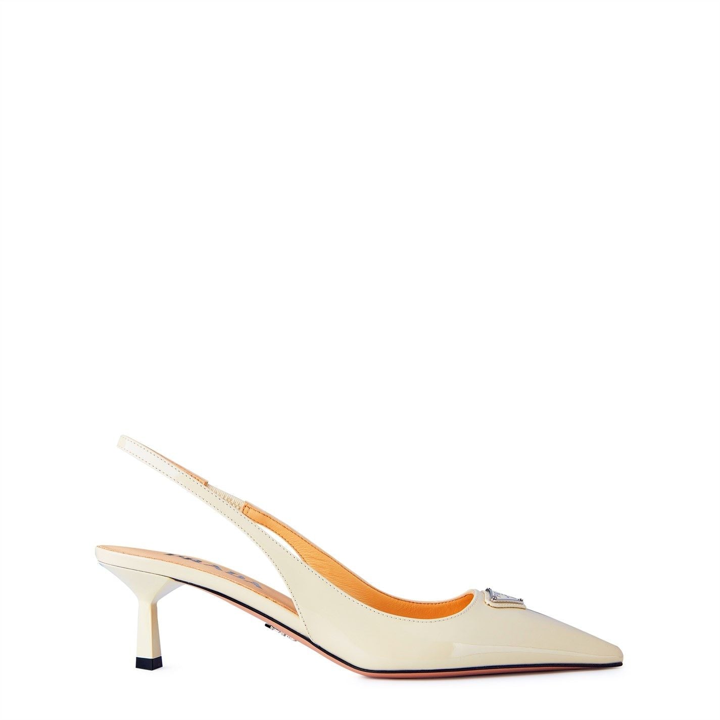  Patent-Leather Slingback Pumps Avorio F0304