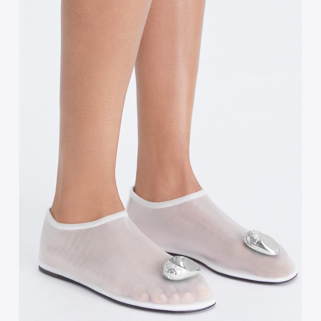 Tory Burch Patos Mesh Flat CLEAR / SILVER