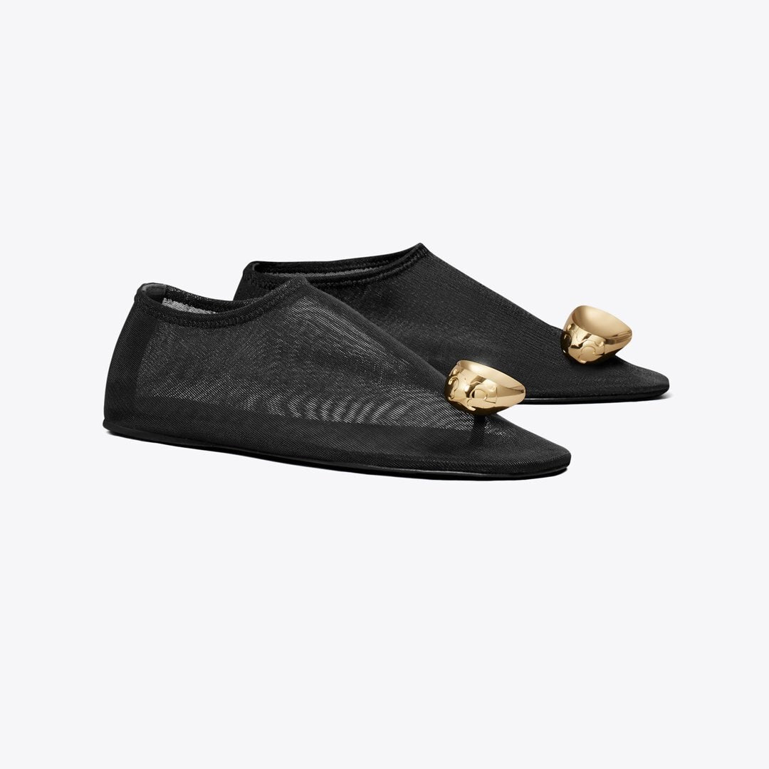 Tory Burch Patos Mesh Flat BLACK / GOLD