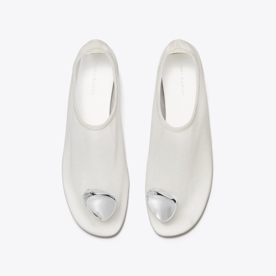 Tory Burch Patos Mesh Flat CLEAR / SILVER