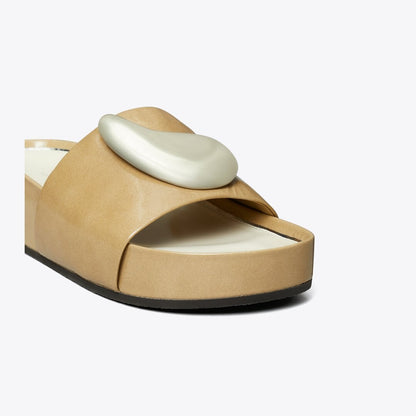 Tory Burch Patos Platform Slide CHATEAU GRAY / SILVER