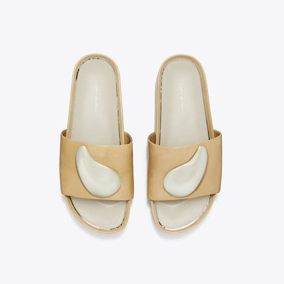 Tory Burch Patos Platform Slide CHATEAU GRAY / SILVER