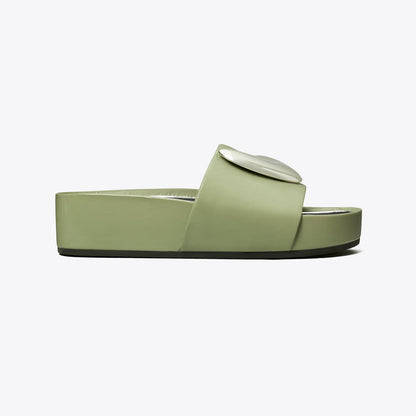 Tory Burch Patos Platform Slide LIGHT JADE / SILVER