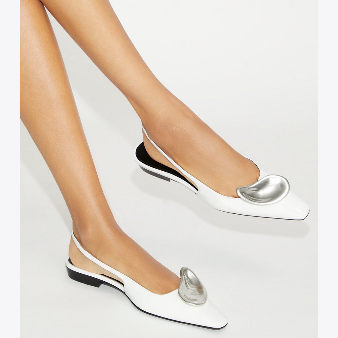 Tory Burch Patos Slingback CLOUD / SILVER