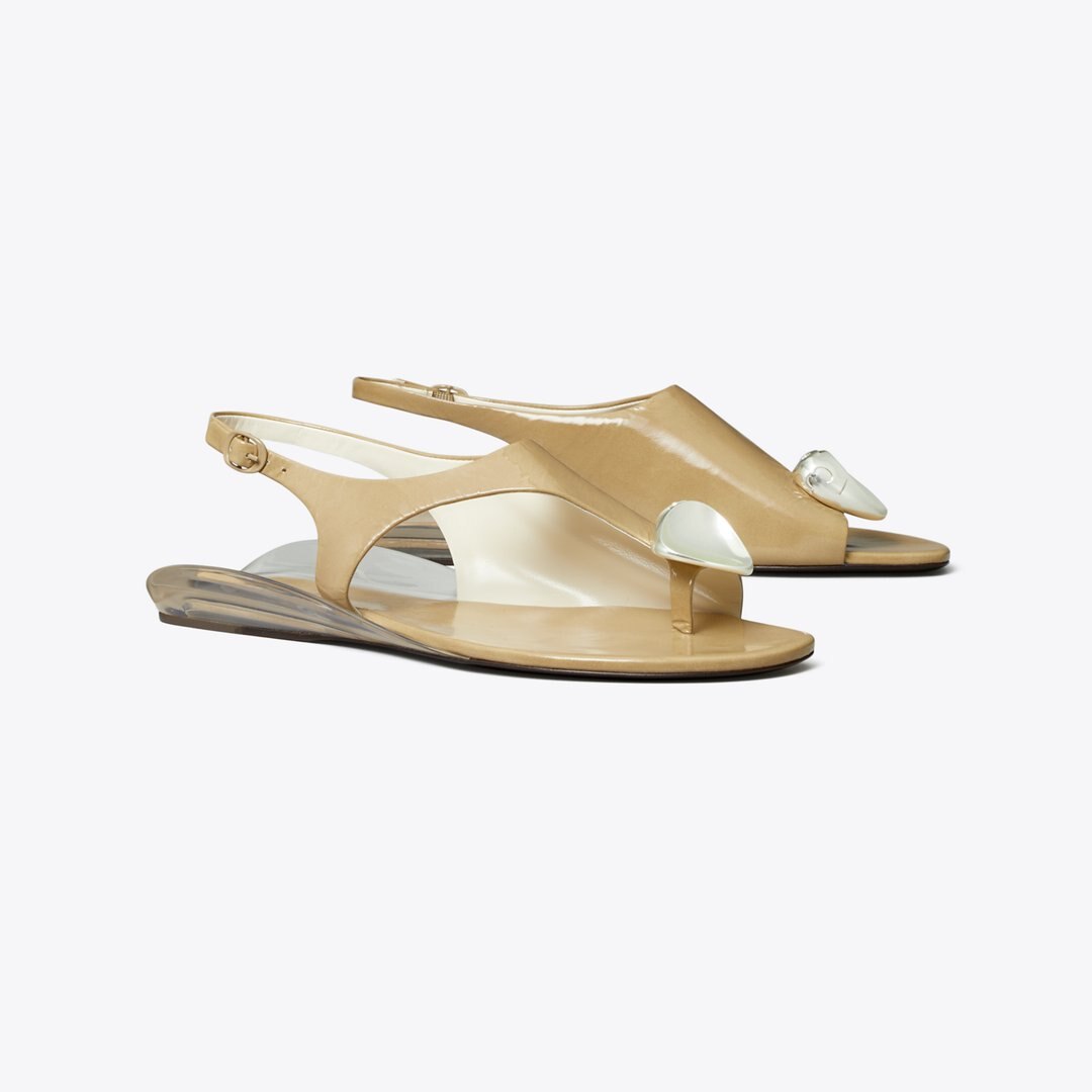 Tory Burch Patos Slingback Sandal CHATEAU GRAY / SILVER