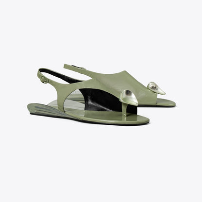 Tory Burch Patos Slingback Sandal LIGHT JADE / SILVER