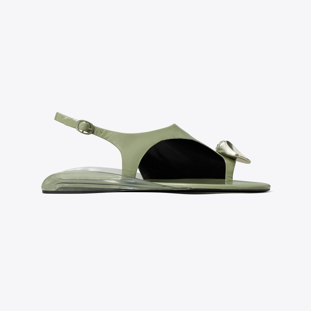 Tory Burch Patos Slingback Sandal LIGHT JADE / SILVER