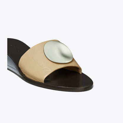 Tory Burch Patos Wedge Slide CHATEAU GRAY / SILVER