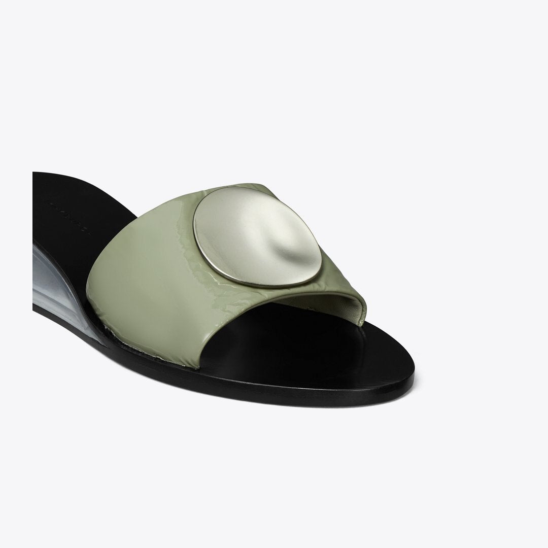 Tory Burch Patos Wedge Slide LIGHT JADE / SILVER