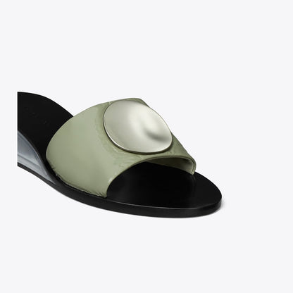 Tory Burch Patos Wedge Slide LIGHT JADE / SILVER