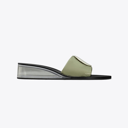 Tory Burch Patos Wedge Slide LIGHT JADE / SILVER