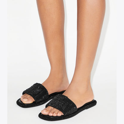 Tory Burch Pav Double T Sport Slide PERFECT BLACK / JET
