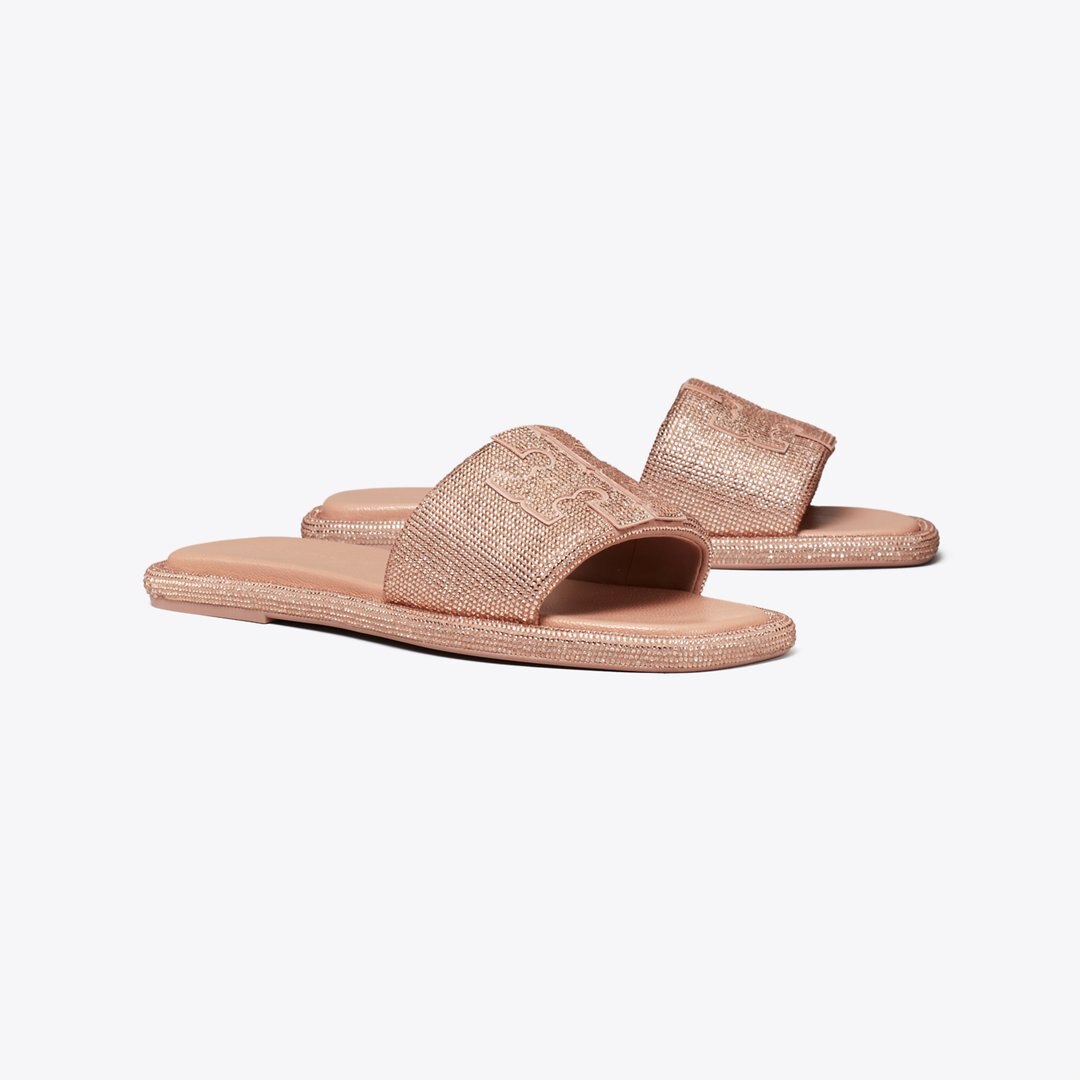 Tory Burch Pav Double T Sport Slide MALVA / LIGHT PEACH