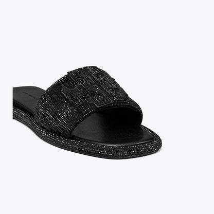 Tory Burch Pav Double T Sport Slide PERFECT BLACK / JET