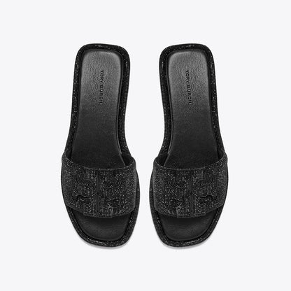 Tory Burch Pav Double T Sport Slide PERFECT BLACK / JET