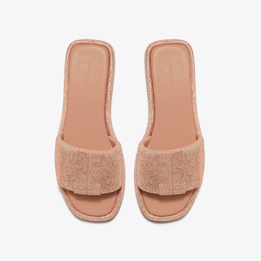 Tory Burch Pav Double T Sport Slide MALVA / LIGHT PEACH
