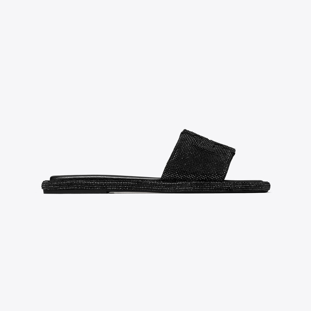 Tory Burch Pav Double T Sport Slide PERFECT BLACK / JET
