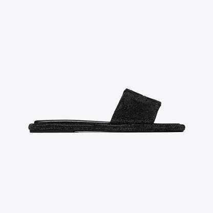 Tory Burch Pav Double T Sport Slide PERFECT BLACK / JET