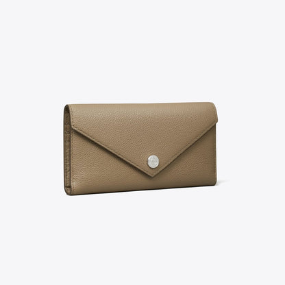 Tory Burch Pebble Envelope Long Wallet Wild Mushroom