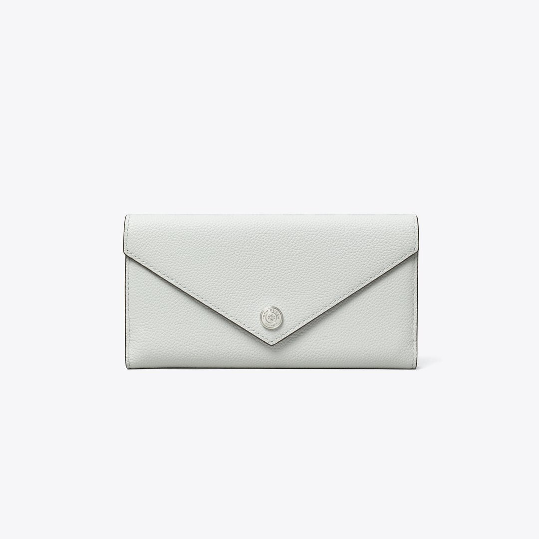 Tory Burch Pebble Envelope Long Wallet Light Titanium