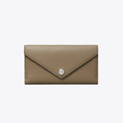 Tory Burch Pebble Envelope Long Wallet Wild Mushroom