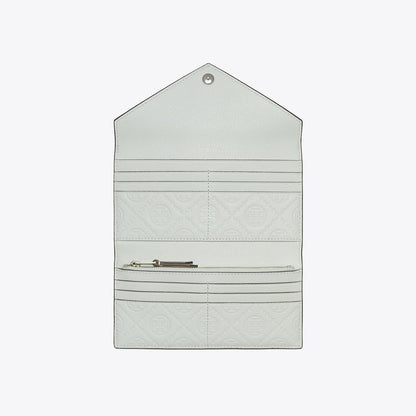 Tory Burch Pebble Envelope Long Wallet Light Titanium