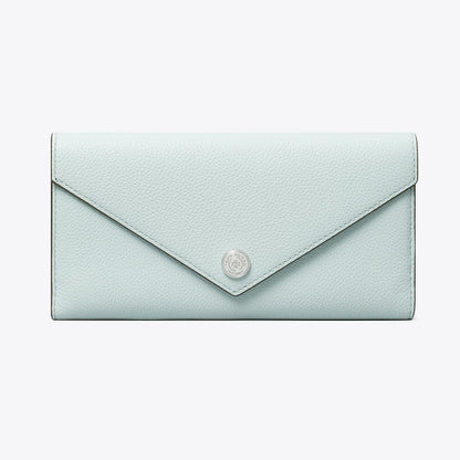 Tory Burch Pebbled Envelope Wallet Sea
