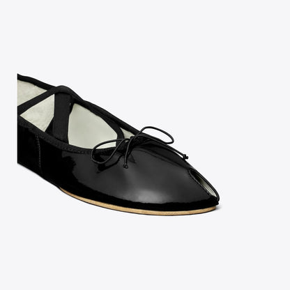Tory Burch Peep-Toe Mary Jane Ballet PERFECT BLACK