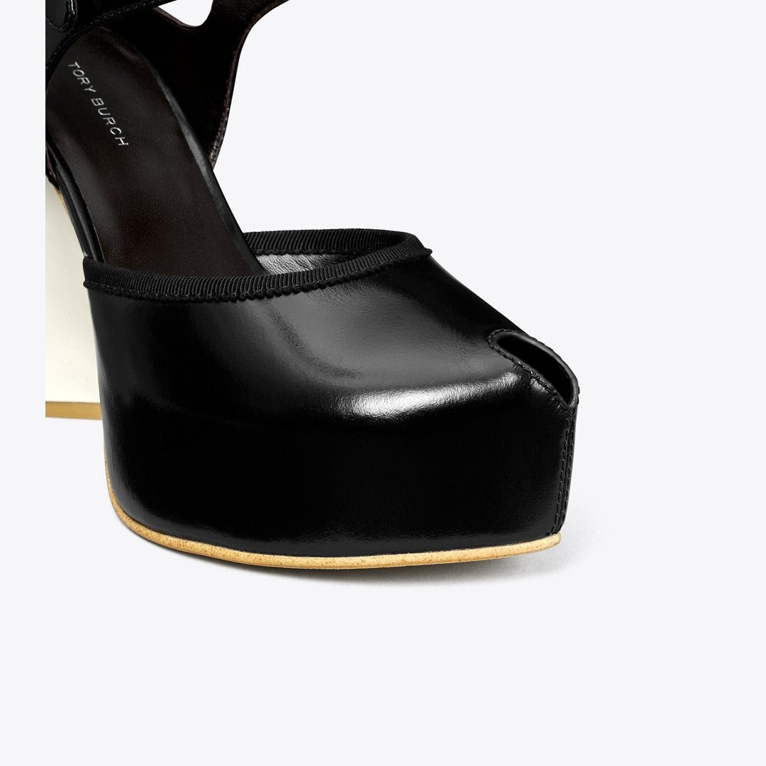 Tory Burch Peep-Toe Platform Sandal PERFECT BLACK
