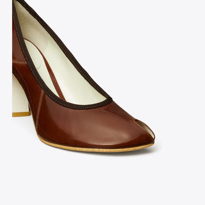 Tory Burch Peep-Toe Pump RUSSET BROWN