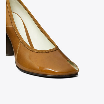 Tory Burch Peep-Toe Pump CARAMEL TAN