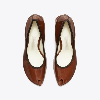 Tory Burch Peep-Toe Pump RUSSET BROWN
