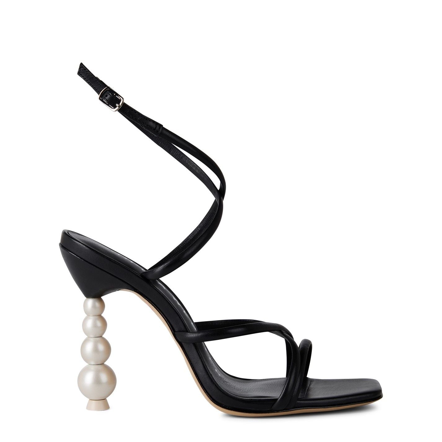  Perla Strappy Sandal Black & Pearl