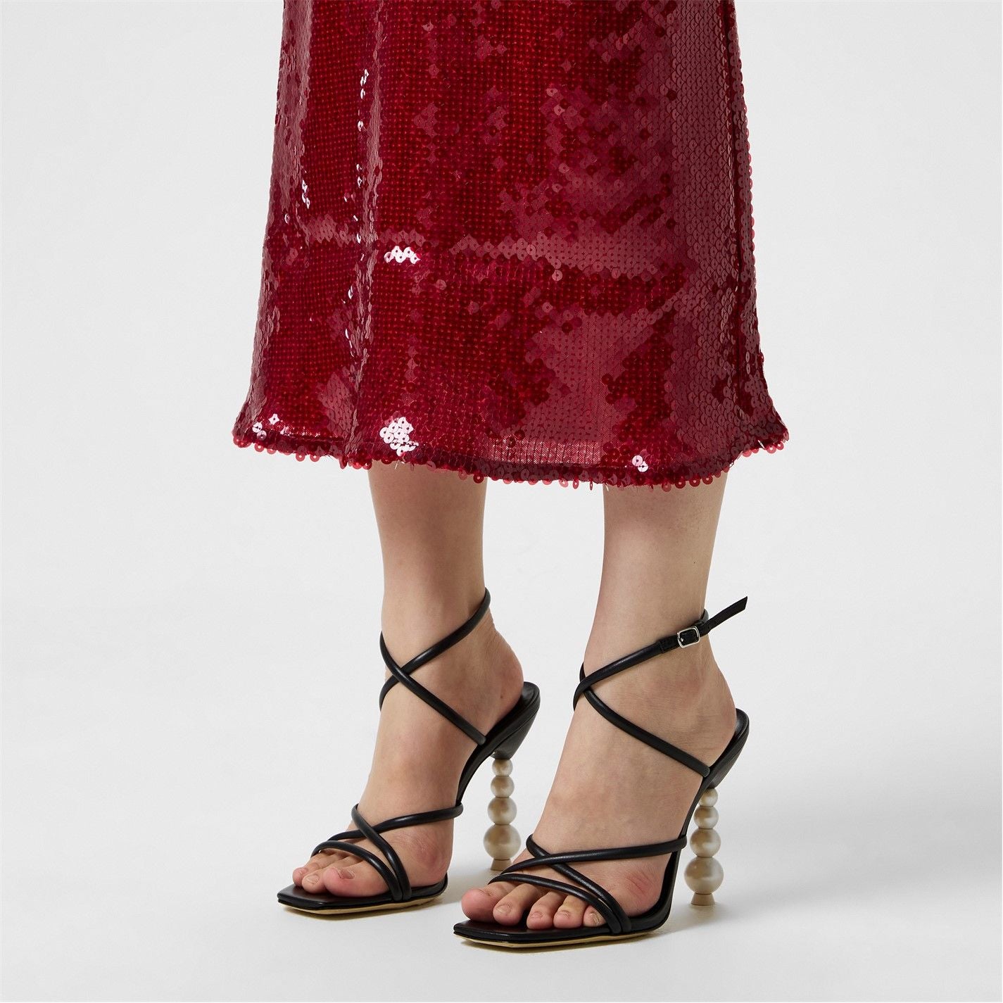  Perla Strappy Sandal Black & Pearl