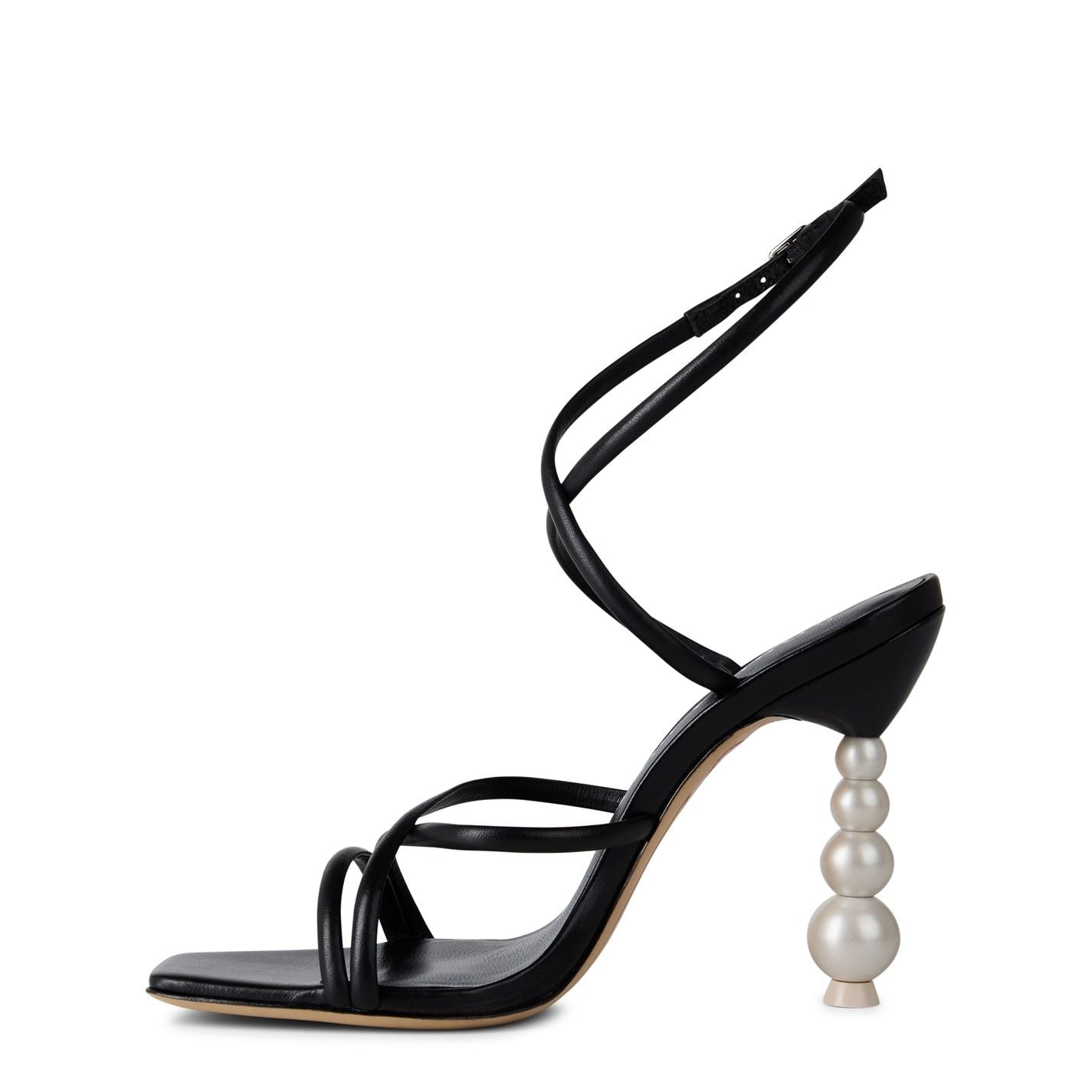  Perla Strappy Sandal Black & Pearl
