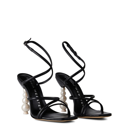  Perla Strappy Sandal Black & Pearl