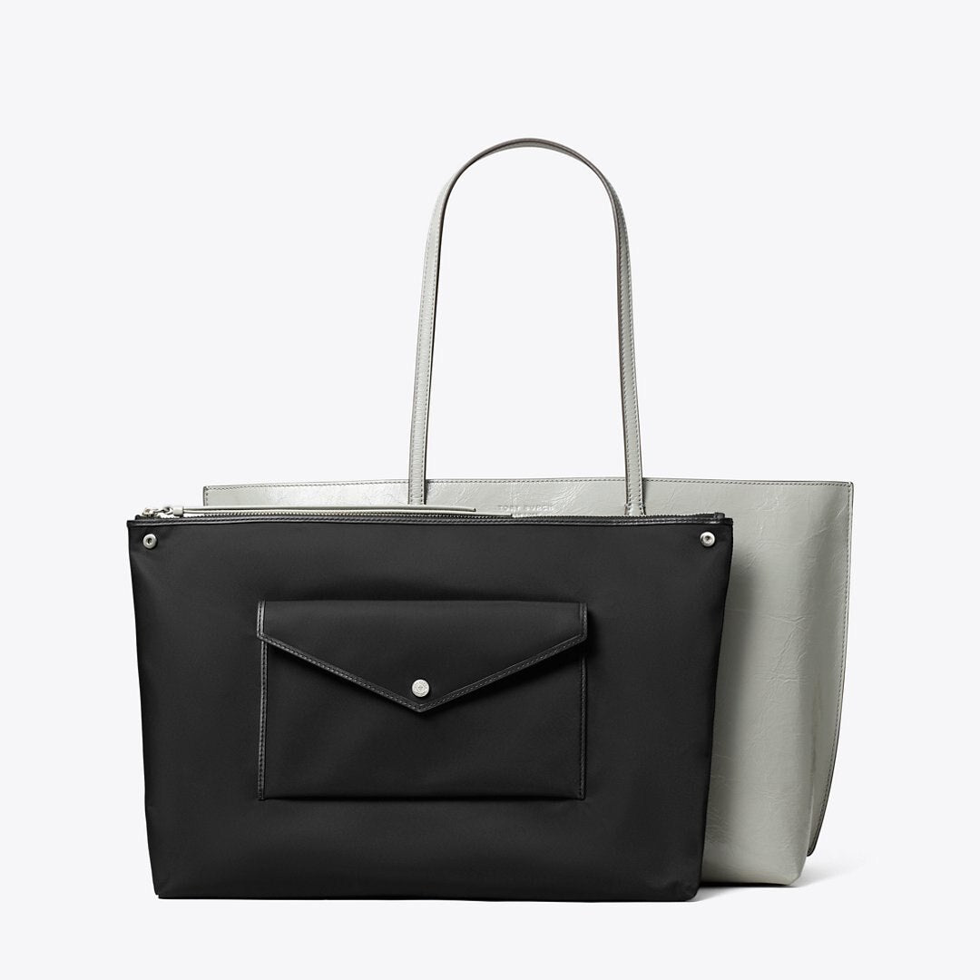 Tory Burch Perry Distressed Tote Light Granite