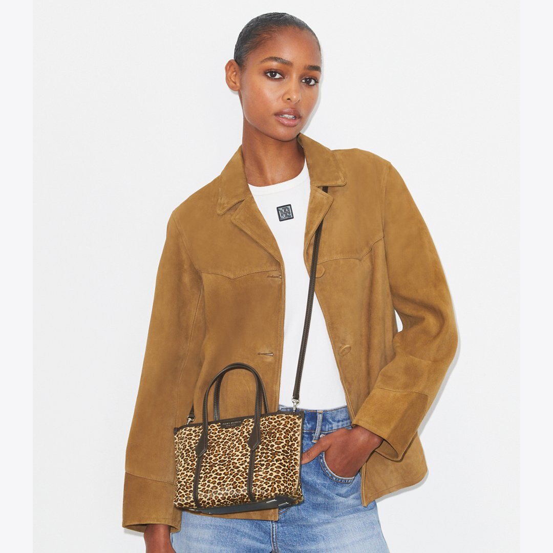 Tory Burch Perry Leopard Mini Tote Multi