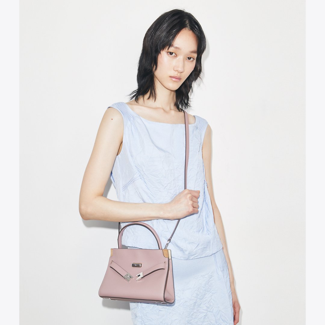 Tory Burch Petite Lee Radziwill Double Bag Light Mauve
