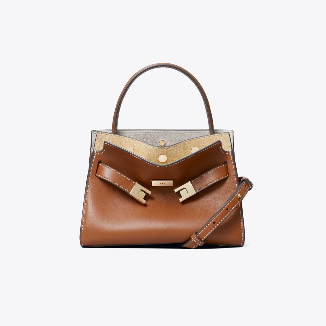 Tory Burch Petite Lee Radziwill Double Bag Aged Tan