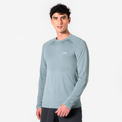 Kiprun Women's Warm Long-Sleeved Half-Zip T-Shirt Kiprun Run Flow Light Purple.