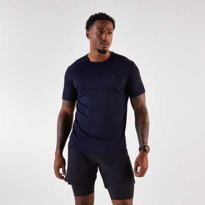 Kiprun Men's Trail Running T-Shirt, Kiprun Run 500 Pink and White