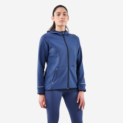 Kiprun Women's Warm Running Jacket - Kiprun Run 500 Warm - Abyss Blue