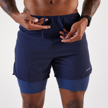 Kiprun Men's 2 in 1 Running Shorts, Kiprun Run 500 Comfort Black