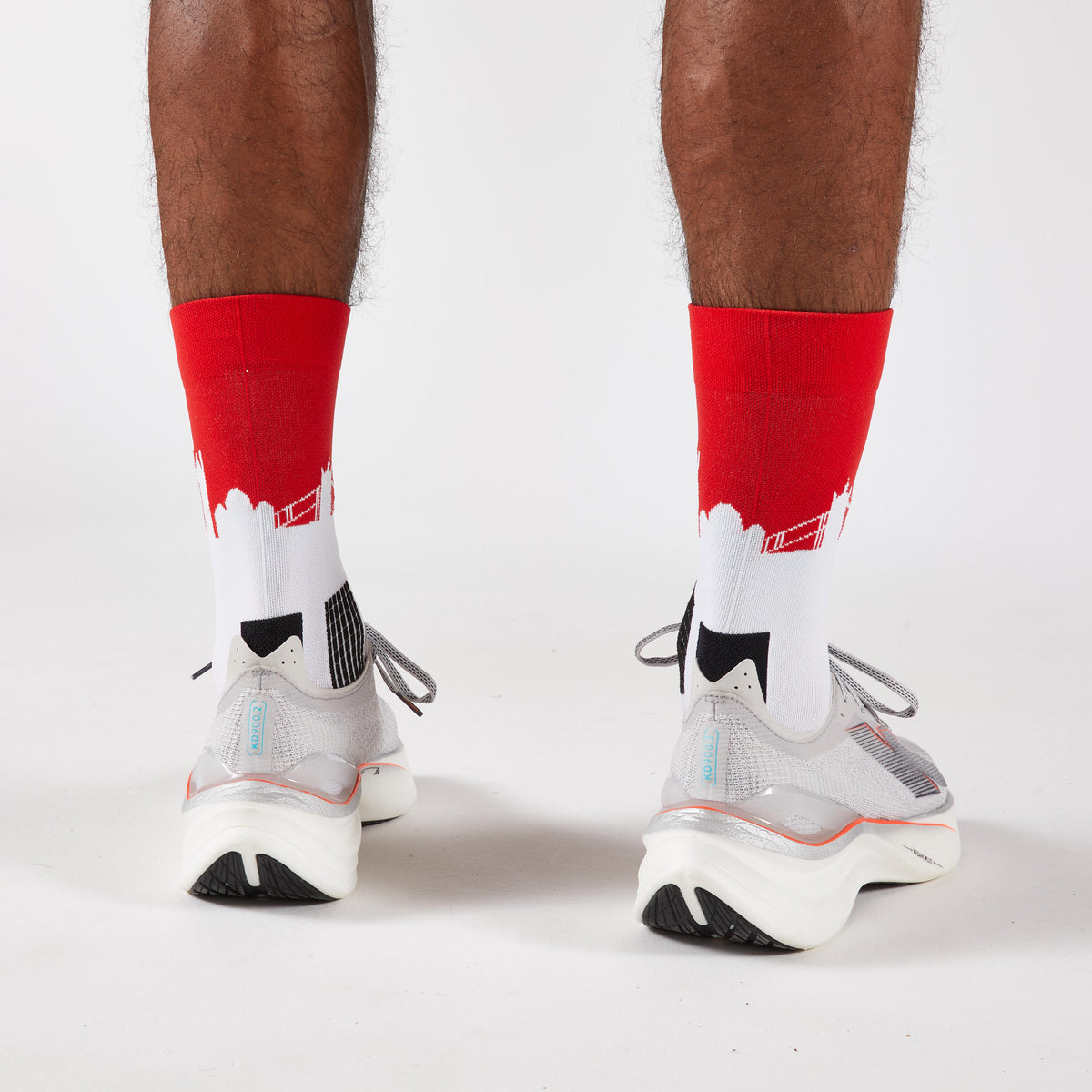 Kiprun Run900 Mid-Calf Running Socks-White / Pink