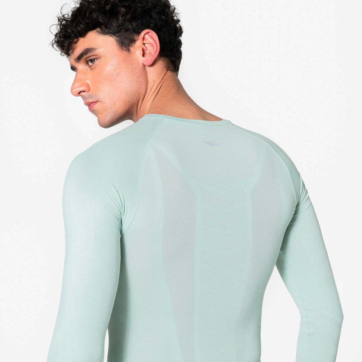 Kiprun Men's Long-Sleeved Slim Running T-Shirt Kiprun Run 500 Seamless Green